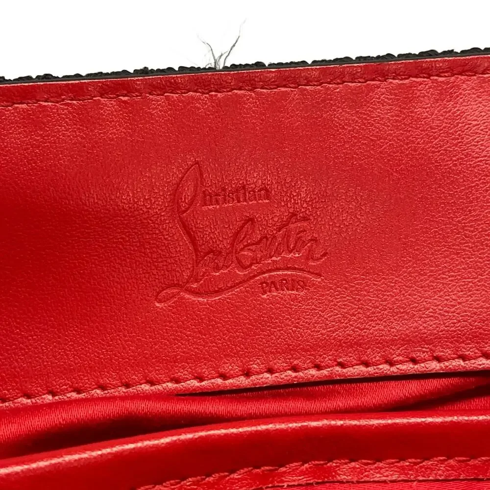 Christian Louboutin Explorer Funk Backpack Black Red Calf Skin Rubber